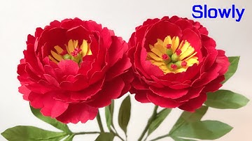 ABC TV | How To Make Peony Paper Flower With Shape Punch #2 (Slowly) - Craft Tutorial