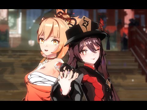 【Genshin Impact MMD/4K/60FPS】Hu Tao & Yoimiya【DIVE TO BLUE】