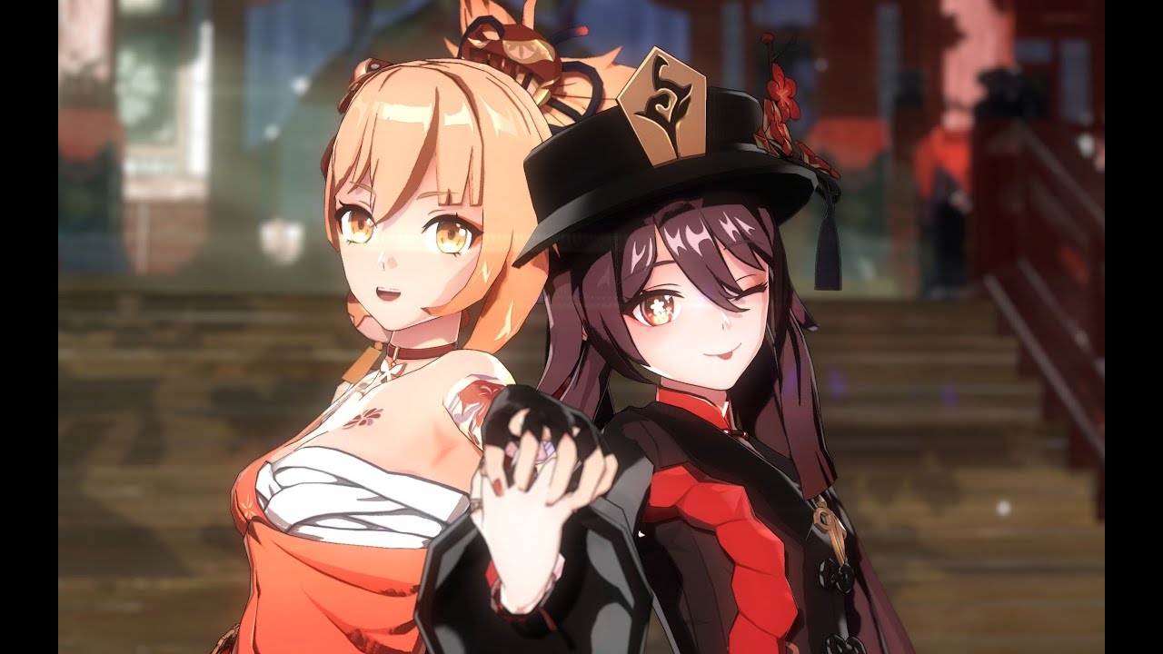 【Genshin Impact MMD/4K/60FPS】Hu Tao & Yoimiya【DIVE TO BLUE】