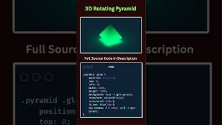 🔥 3D Rotating Pyramid using Pure HTML &amp; CSS! #coding