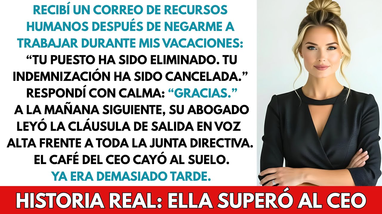 El CEO me despidió durante mis vacaciones Mi cláusula secreta les hizo pagar 3,5 millones de dólares