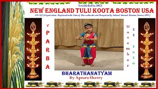 Apsara Shetty - Bharathanatya Performance in vParba 2020 : New England Tulu Koota Boston USA