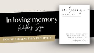 In Loving Memory Wedding Sign | Honor Loved Ones with This Editable Template