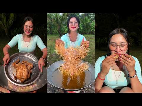 Cooking roasted chicken eat with sour and spicy sauce recipe