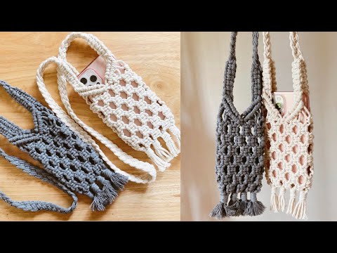 How to make Macrame Mobile Pouch | step by step - YouTube