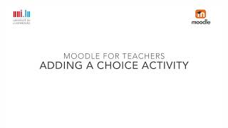 Adding a choice activity in Moodle