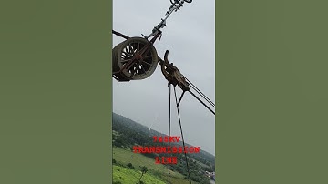 765 KV Transmission line conductoring #electrical #transmissionline #construction #trending