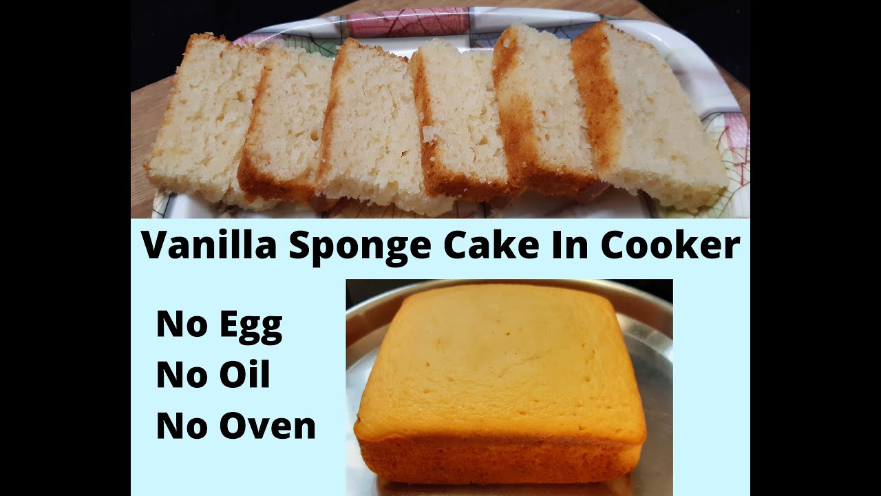 Eggless Vanilla Sponge Cake In Cooker | How To Make Easy Sponge Cake # ...