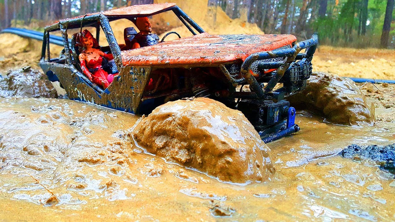 rc trucks in mud and water