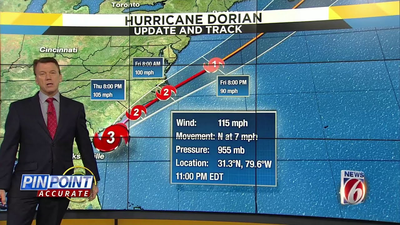 newspaper mockup Hurricane Dorian strengthens to Category 3 storm