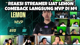 RRQ LEMON MAIN, LANGSUNG MVP! Reaksi Streamer Kagum Lemon Acak acak Lawan - OT VS RRQ HOSHI M4