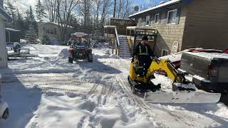 Snow Clearing With Mini Excavator