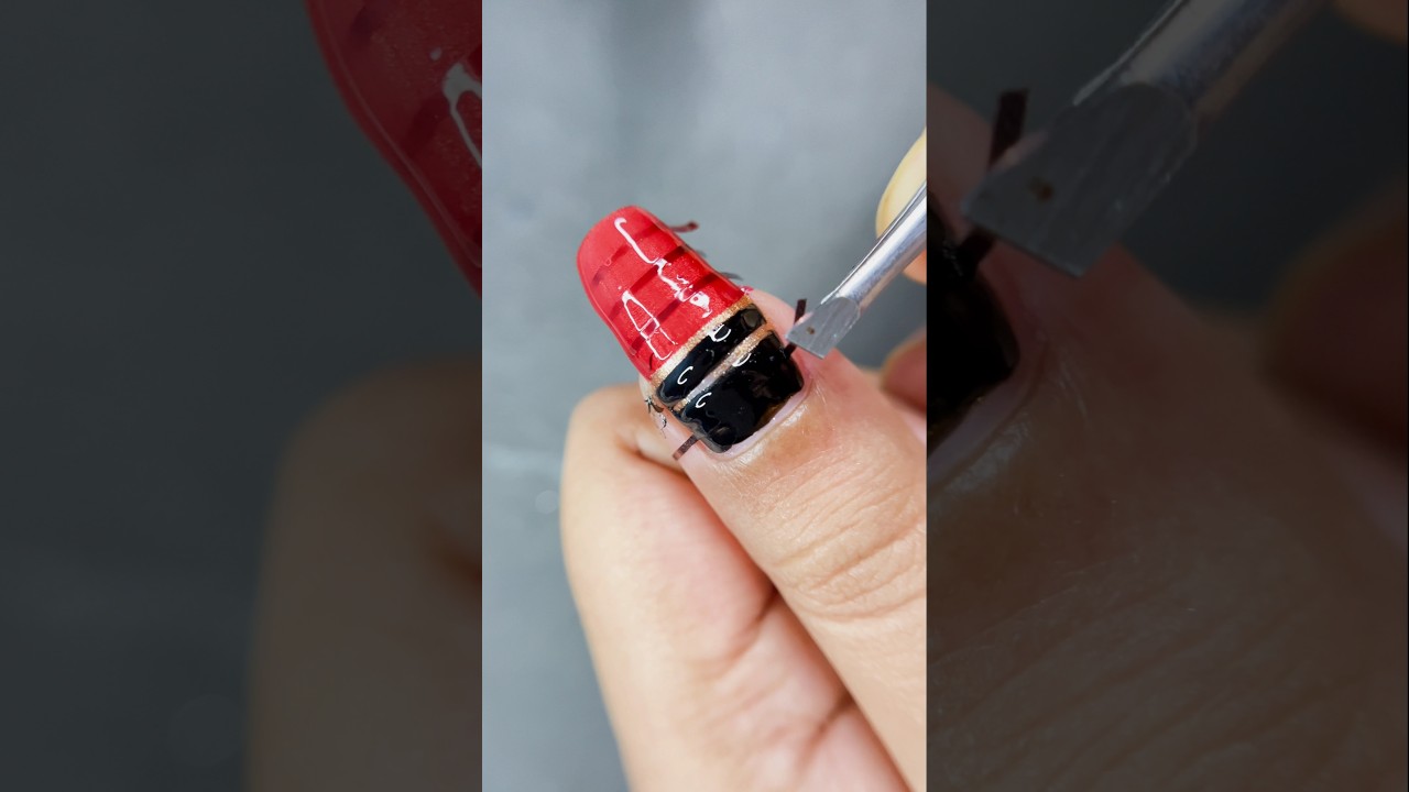 ♥️🖤Striping nails #easynailart #nailart #shorts #nailart2025 #naildecoration #viralvideo #trending