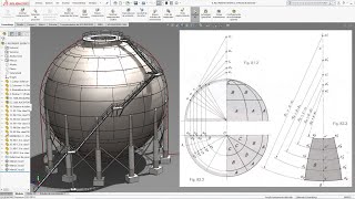 Trazado de una esfera de chapa | Calderería | Chapa metálica en SolidWorks