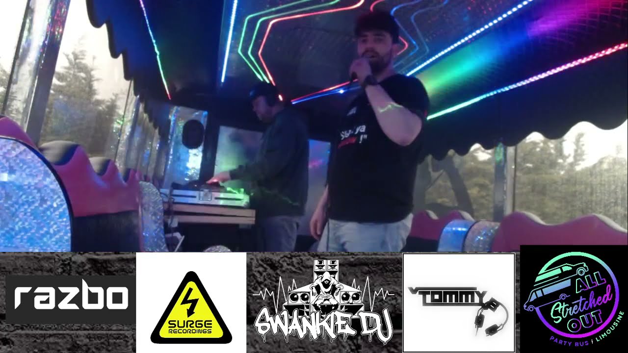 Swankie DJ Live Stream #41 (Hard Trance) On The Party Bus With Tommy B & Razbo