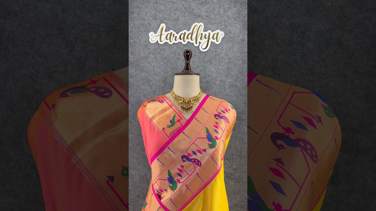 Banarsai Peacock & Parrot Weaving Paithani Saree