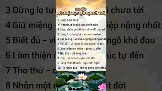 10 ĐIỀU ĐỨC PHẬT DẠY GIÚP BẠN BỚT KHỔ  #phatphap #loiphatday #taman #baihoccuocsong #phatgiao