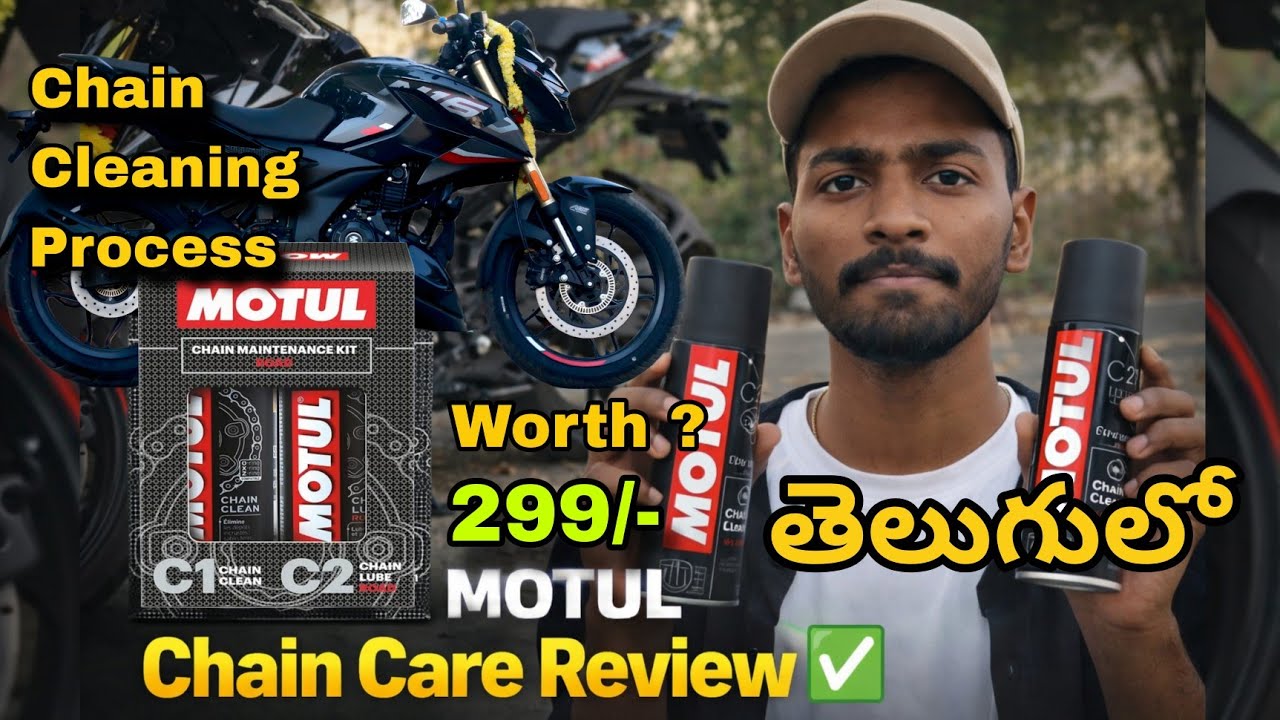 Chain Cleaning Complete Process in Telugu | N160 Chain Cleaning | Motul Chain Cleaning Kit Review