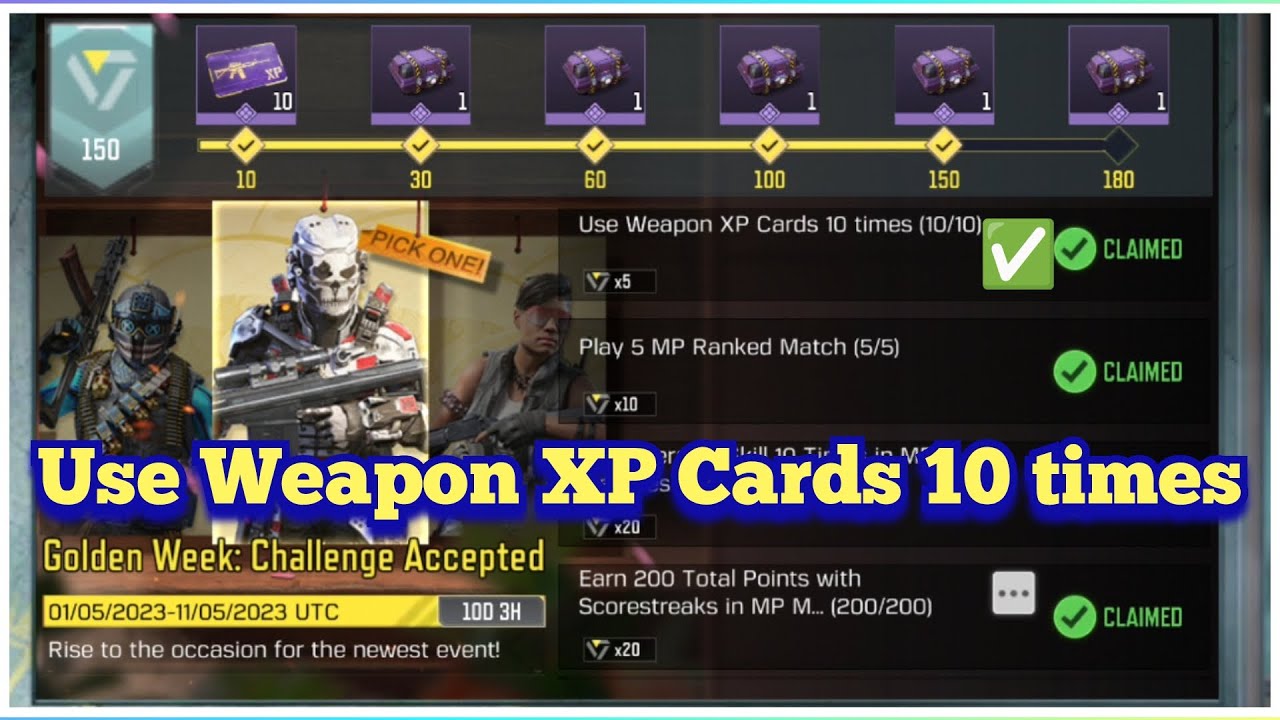 Call Of Duty Mobile Use Weapon XP Cards 10 times Task Complete YouTube Call Of Duty Mobile Use Weapon XP Cards 10 times Task Complete YouTube