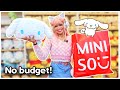 Buying only cinnamoroll at miniso shop with me no budget challenge sanrio miniso shopping
