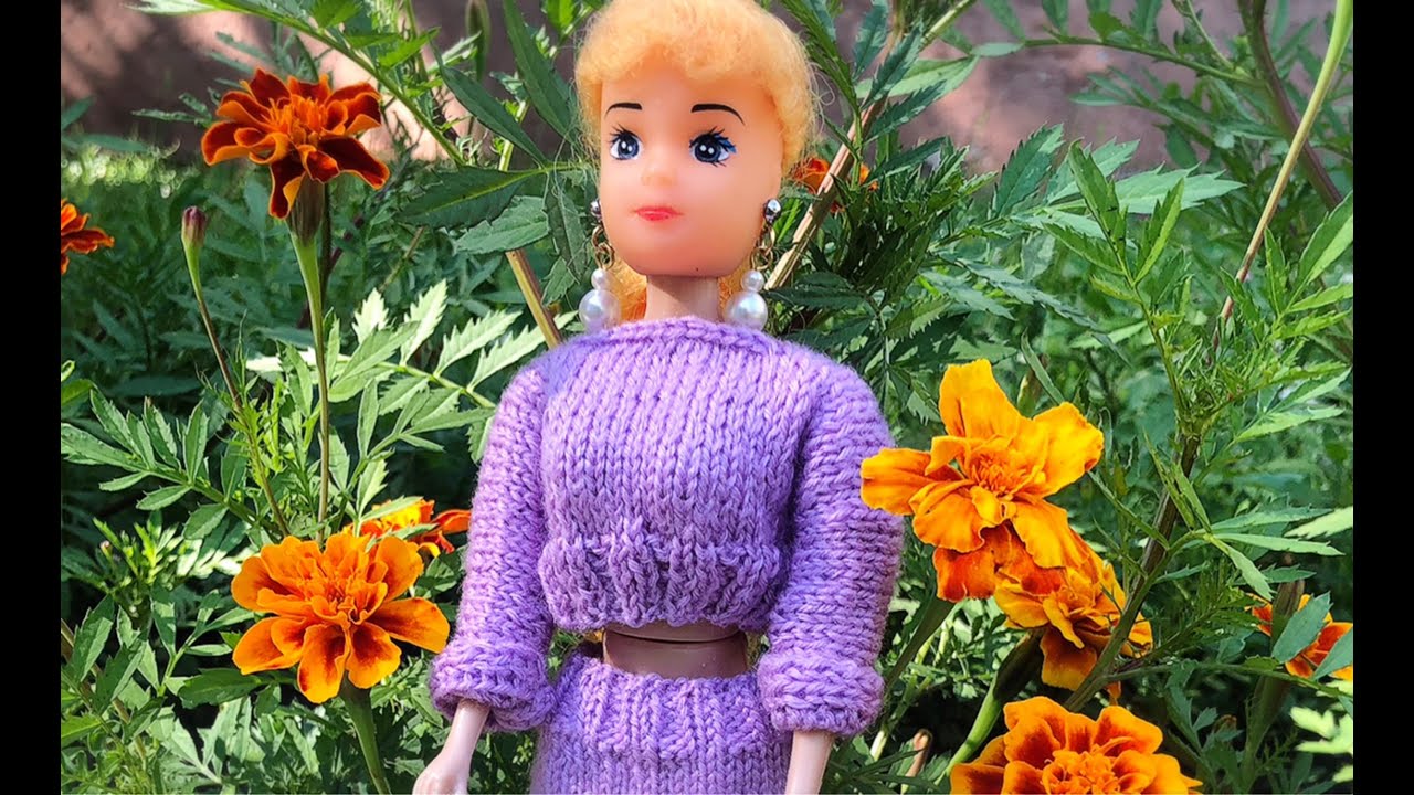 Вяжем одежду для куклы Барби спицами – юбка и пончо