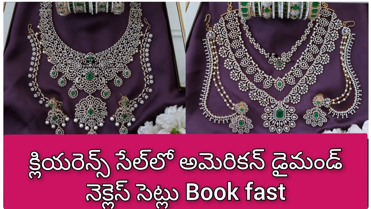 American diamond jewellery earrings and necklace sets at lowest price 78010 69239 