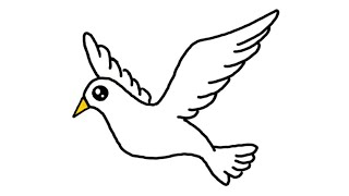 birds drawing kids | pigeon drawing coloring painting | dove very easy drawing cute drawings English