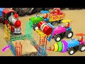 Diy tractor mini bulldozer to making concrete road  construction vehicles road roller 26