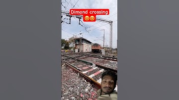 Diamond crossing 😍 #train #indian #indianrailways #railway #train #crossing #dimond #shortvideos