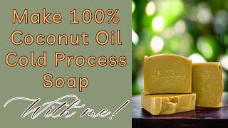 100% Coconut Oil Cold Process Soap Making | Turmeric Soap | Natural Soap | New Dawnz Soap
