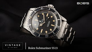 Vintage Rolex Submariner 5513 (with Box & Papers) - Vintage of the Week Episode 35 | Bob's Watches