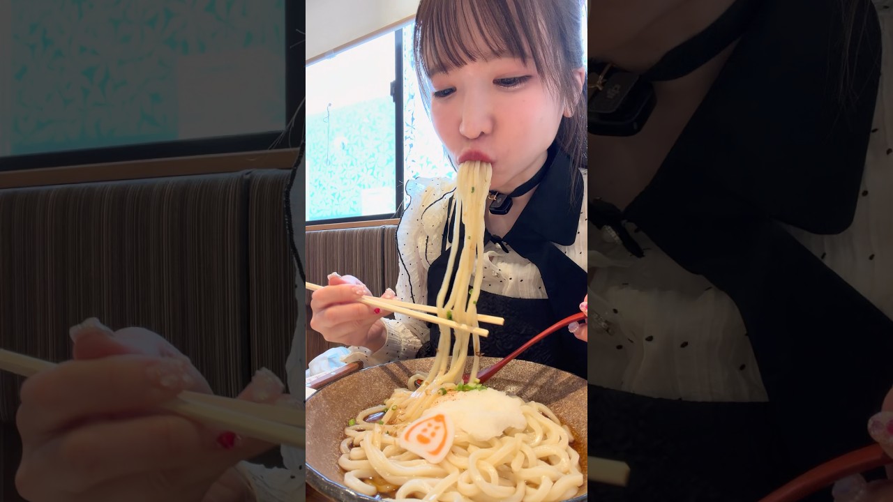 巨大かきあげおうどん爆食！！