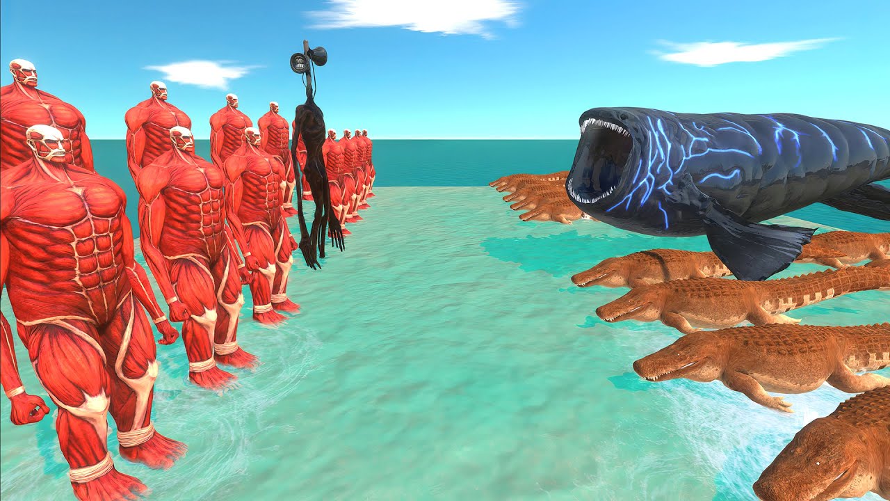 Aquatics Battle - The Bloop VS Creepy Monsters With Siren Head - Animal ...