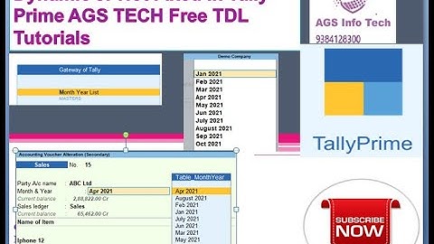 T15  How to Create list or Table  Dynamic or Not Fixed In Tally Prime AGS TECH Free TDL Tutorials