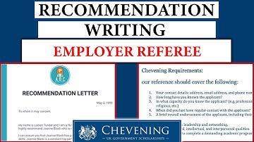 Recommendation Letter - Employer Reference Letter Writing for Chevening and other Scholarships