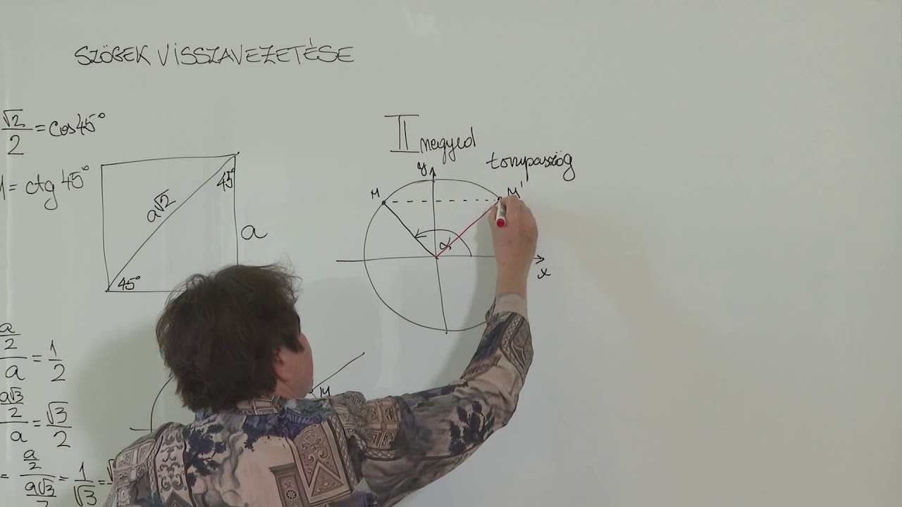 Szögek visszavezetése az első körre és az első negyedre