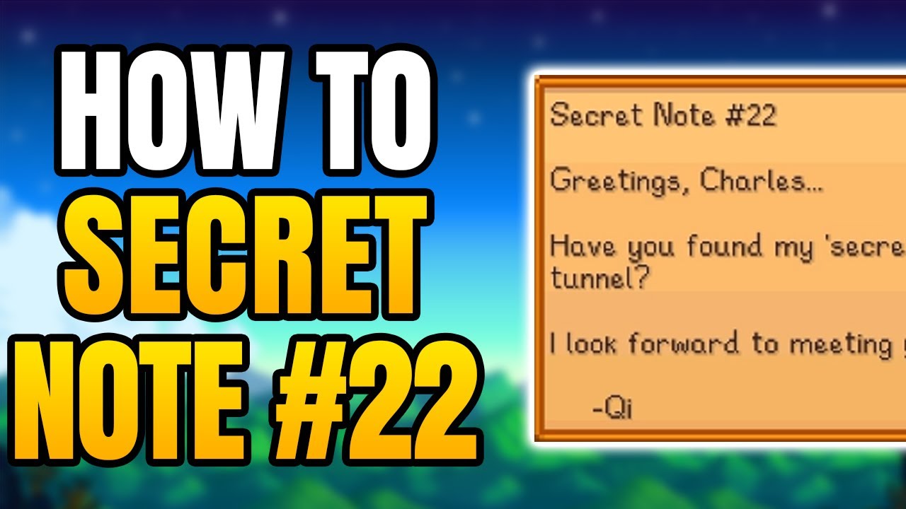 Stardew Valley — Как разгадать секретную записку № 22 | Как начать квестовую линию мистера Ци