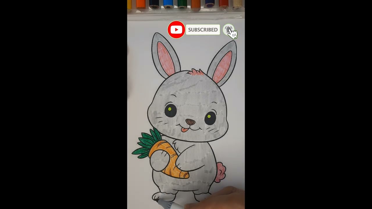 🩷🌸Gentle Bunny — A Fluffy Miracle! 🐰✨#FluffyBunny #CuteBunny #FairyTale #BunnyLove #coloring