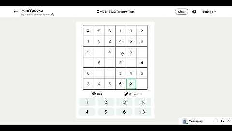LinkedIn Mini Sudoku Answer Today #133 Twenty-Two #sudoku