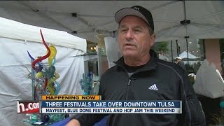 Artists begin setting up for Mayfest, art festival kicks-off busy weekend in downtown Tulsa