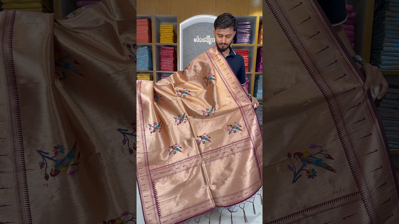 Pure Fully Zari Woven Parrot Motif Paithani Dupatta