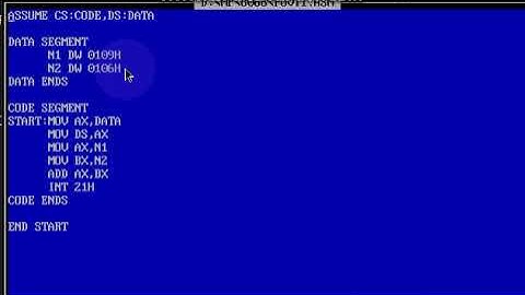 ADDITION OF 16BIT NUMBERS - 8086