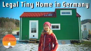 Simple & Sweet $58k Tiny House - she's living tiny LEGALLY n Germany!