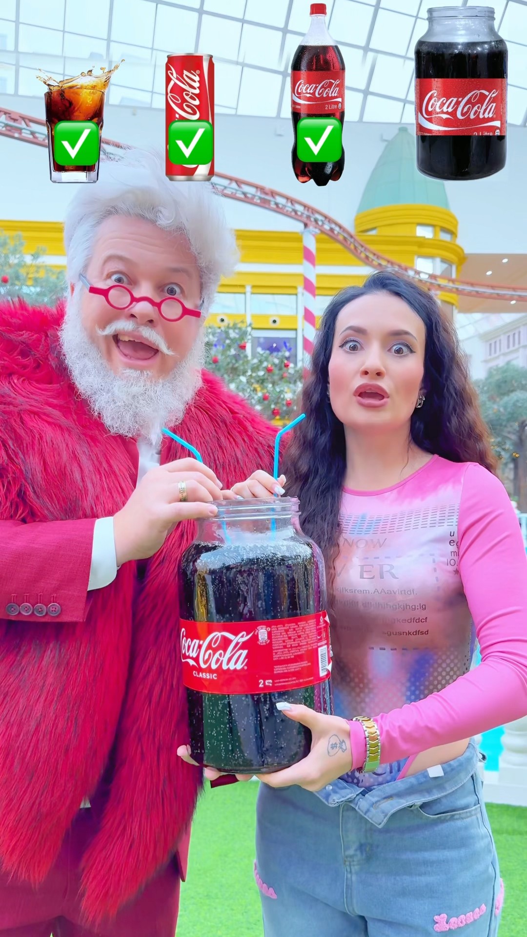 From Small To Giant 0%?VS 100%? #katebrush #shorts #santa #cola