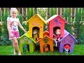 Stacy builds new playhouses for her favorite toys