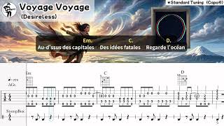 【Voyage Voyage/Desireless】Fingerstyle Guitar Tabs with Chords & Lyrics（ソロギター）