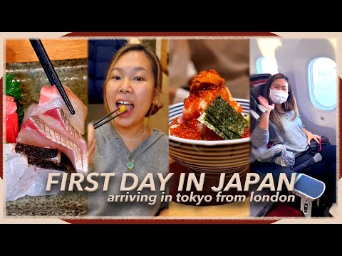 First Day in Tokyo (Arriving in Japan from London via Japan Airlines) Travel Vlog