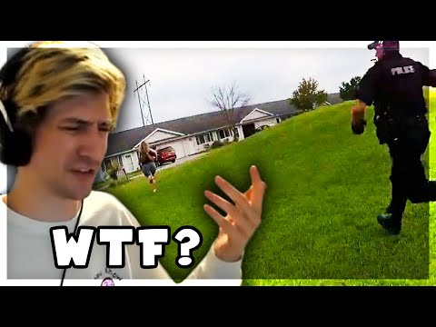 xQc Reacts to Woman Runs From Police After Abusing Boyfriend (Code Blue Cam)