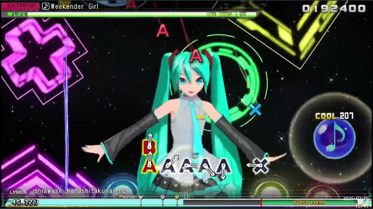 Hatsune Miku: Project DIVA Mega Mix — Weekender Girl (Extreme – Perfect 102.15%)
