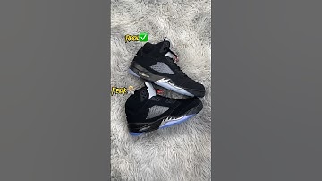 Real Vs Fake Black Metallic Jordan 5 🖤 #sneakerhead #sneakers #viral